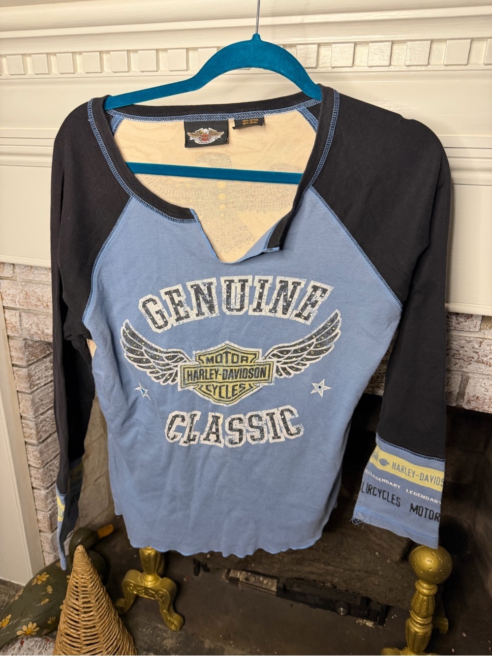 Harley-Davidson Genuine Classic Long Sleeve Graphic Tee Made USA Women's XL